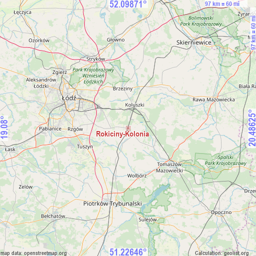 Rokiciny-Kolonia on map