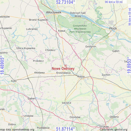 Nowe Ostrowy on map