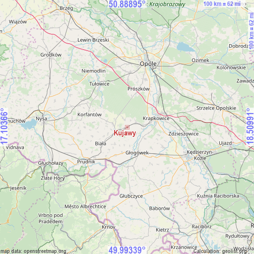 Kujawy on map