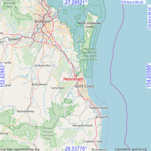 Helensvale on map