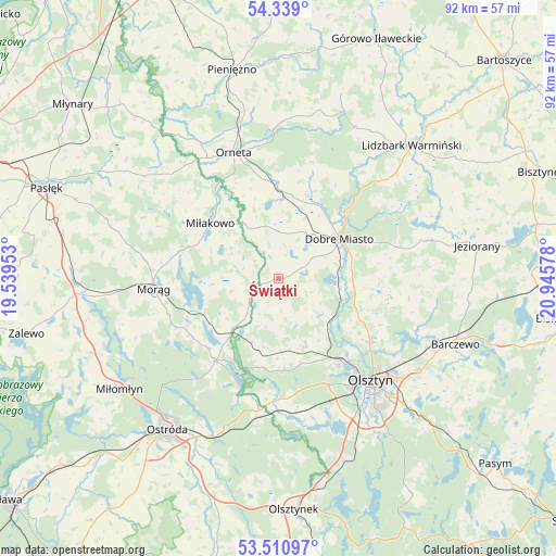 Świątki on map