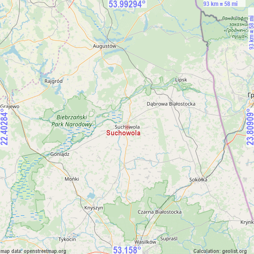 Suchowola on map