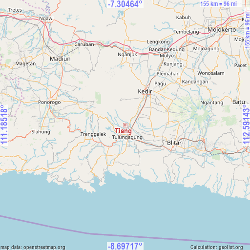 Tiang on map