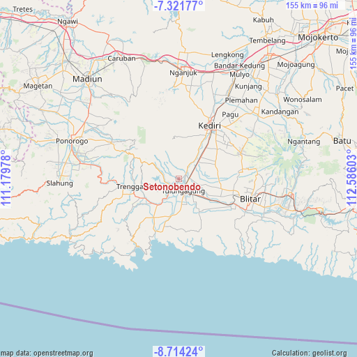 Setonobendo on map