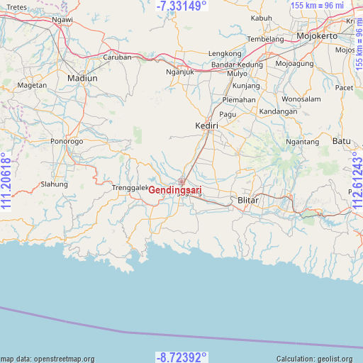 Gendingsari on map