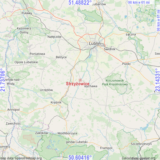 Strzyżowice on map