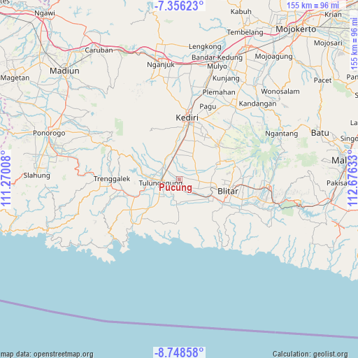 Pucung on map