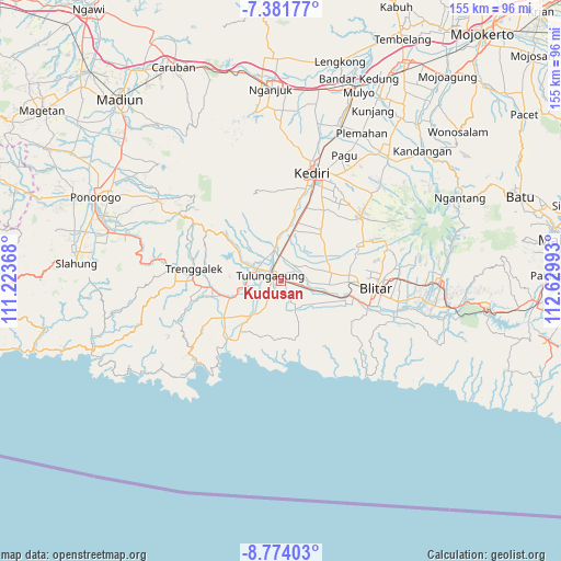 Kudusan on map