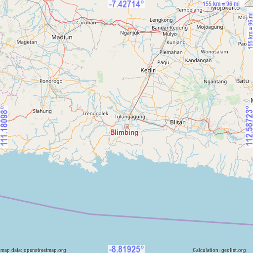 Blimbing on map