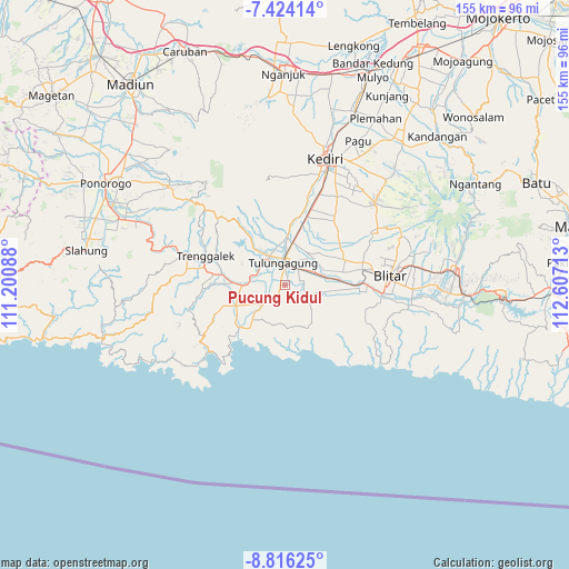 Pucung Kidul on map