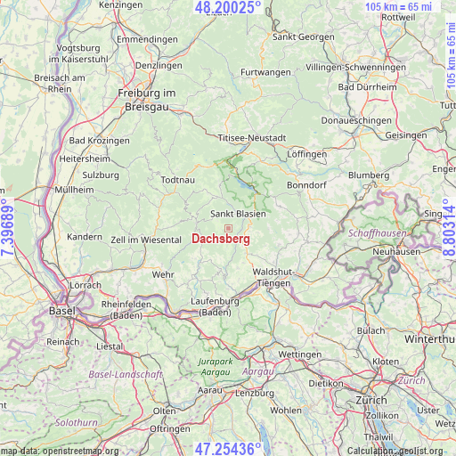 Dachsberg on map