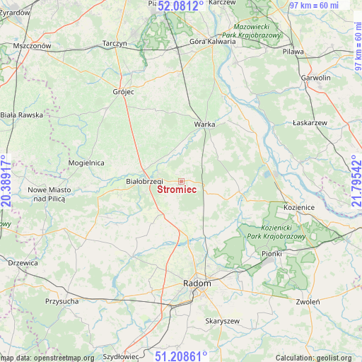 Stromiec on map