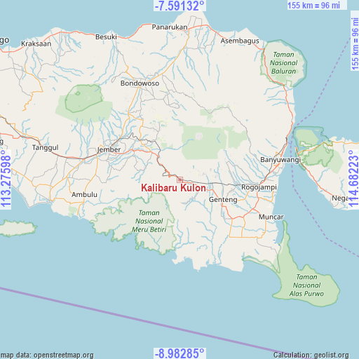 Kalibaru Kulon on map