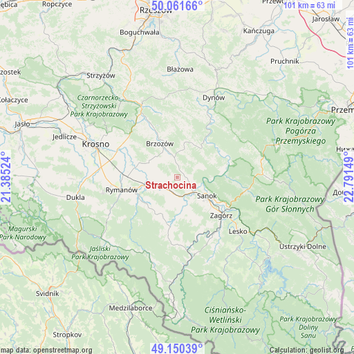 Strachocina on map