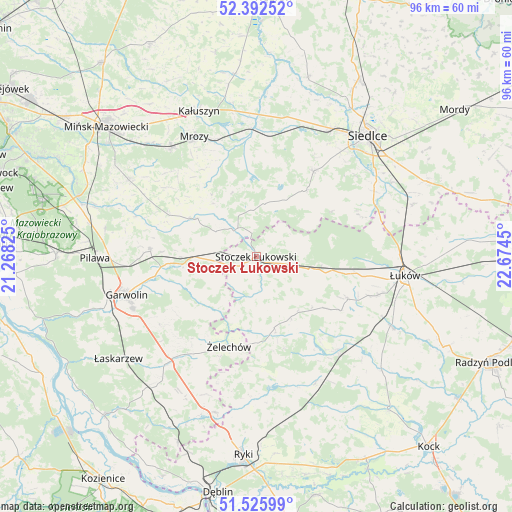 Stoczek Łukowski on map