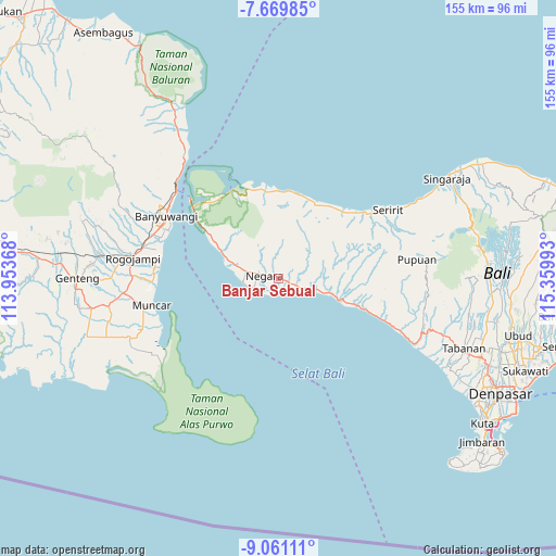 Banjar Sebual on map