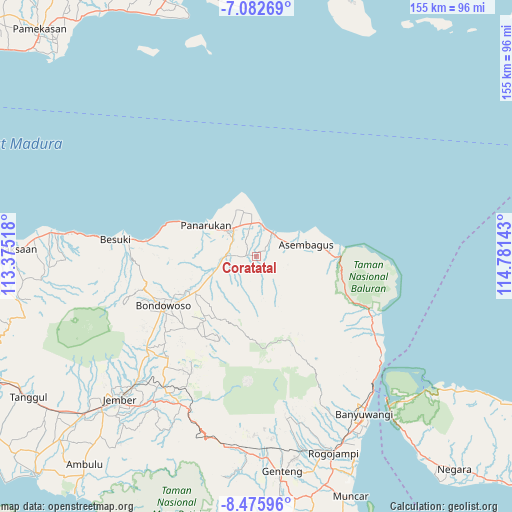 Coratatal on map