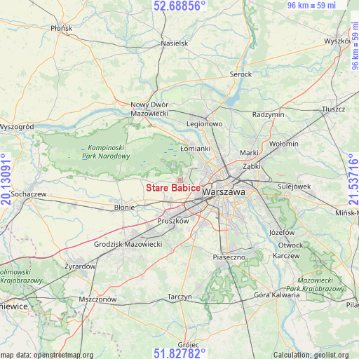 Stare Babice on map