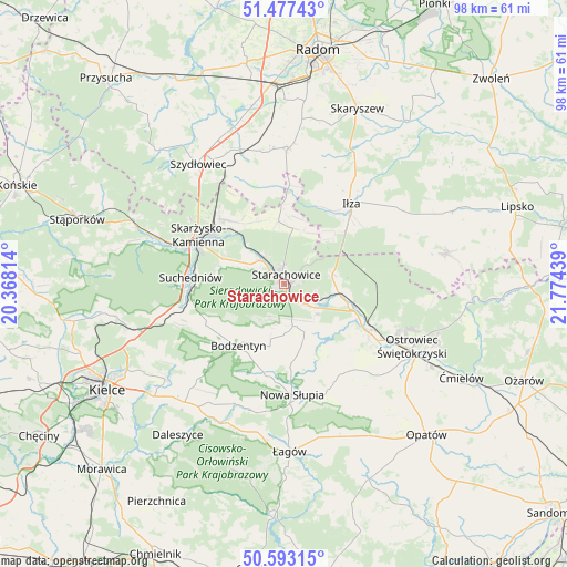 Starachowice on map