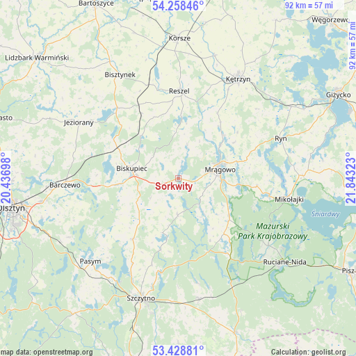 Sorkwity on map