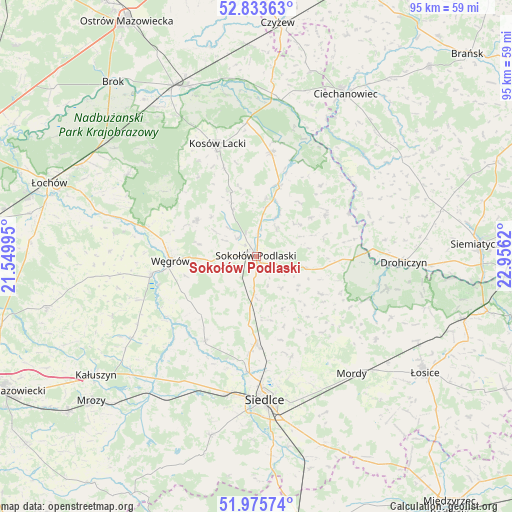 Sokołów Podlaski on map