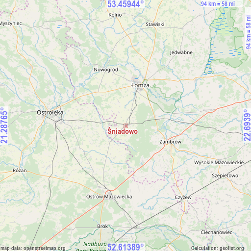 Śniadowo on map