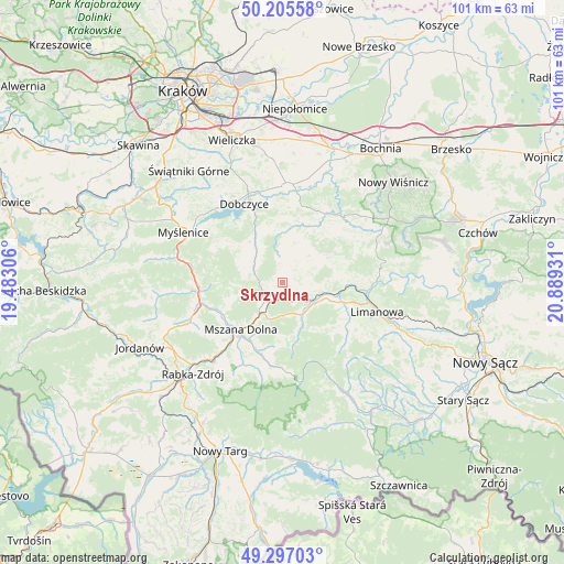 Skrzydlna on map