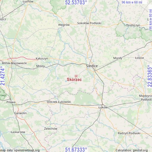 Skórzec on map