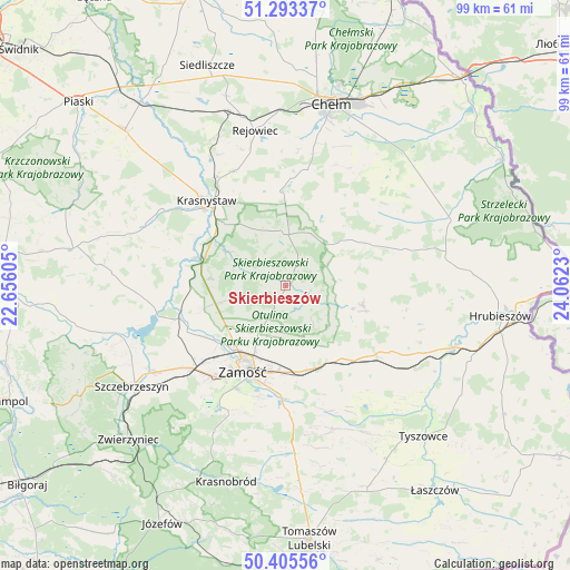 Skierbieszów on map