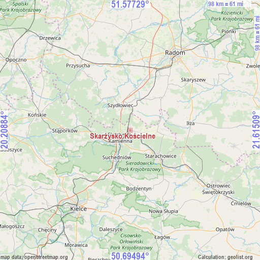 Skarżysko Kościelne on map