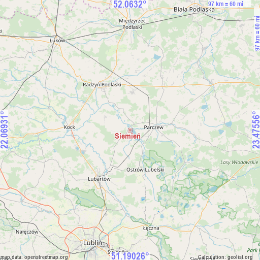 Siemień on map