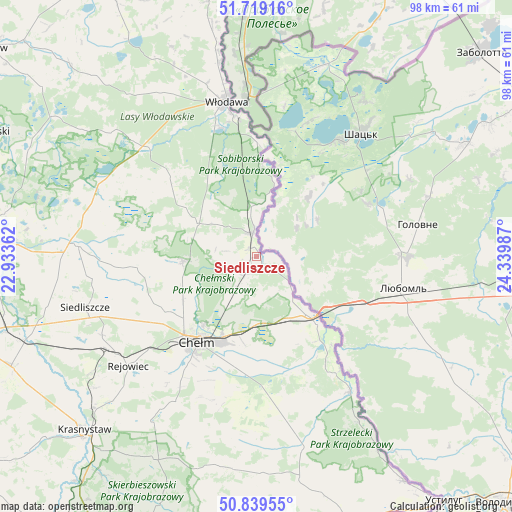 Siedliszcze on map