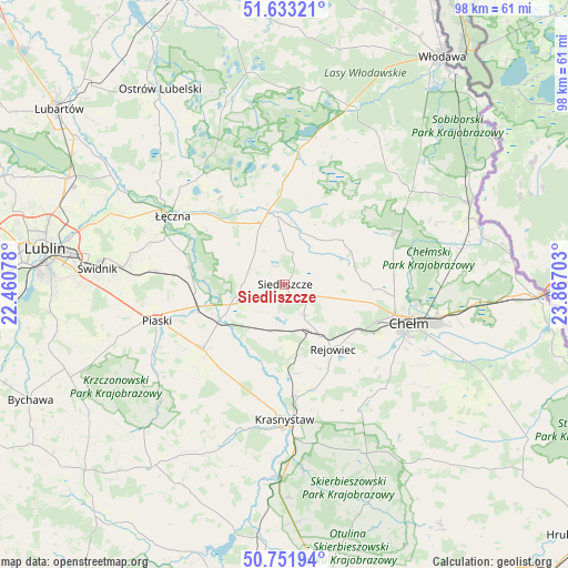 Siedliszcze on map