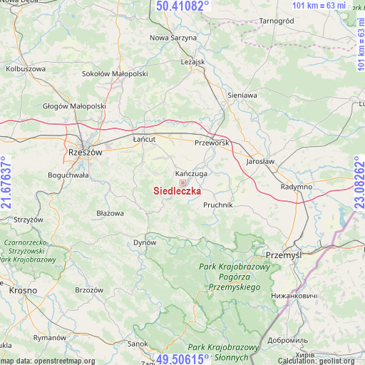 Siedleczka on map