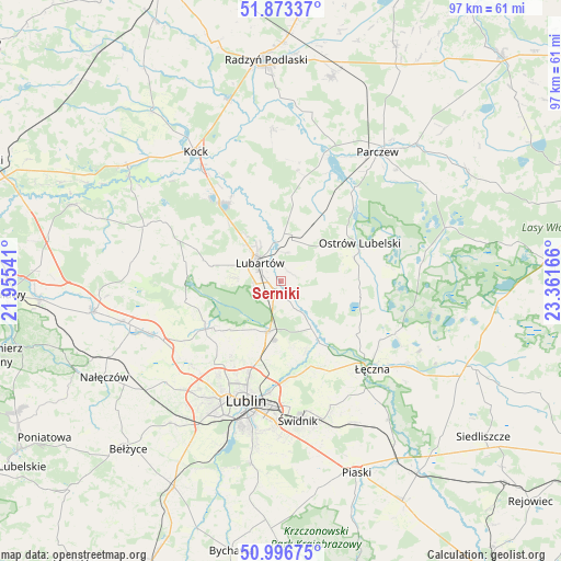 Serniki on map