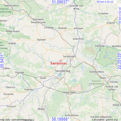 Samborzec on map