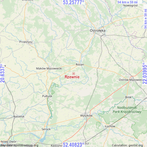 Rzewnie on map