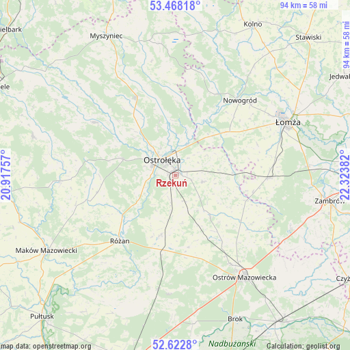 Rzekuń on map