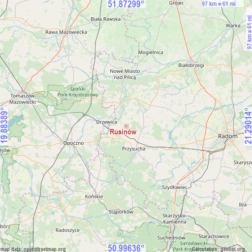 Rusinów on map