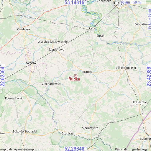 Rudka on map