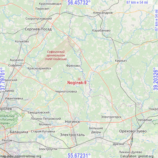 Noginsk-9 on map