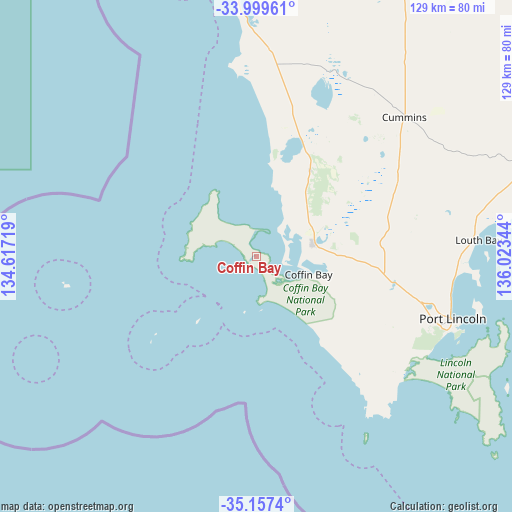 Coffin Bay on map