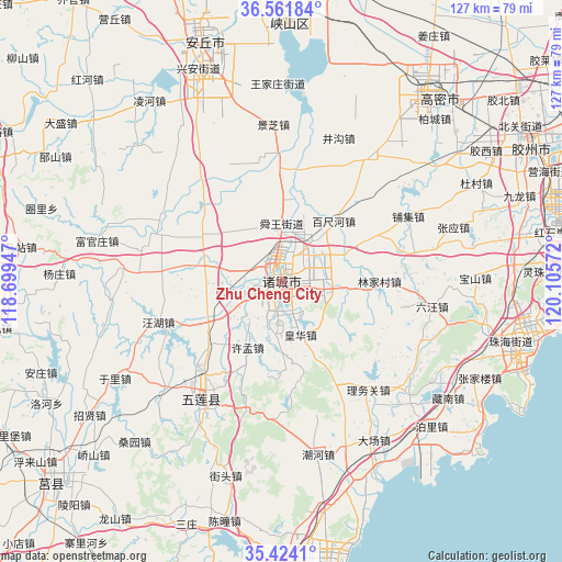 Zhu Cheng City on map