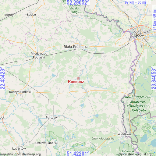 Rossosz on map