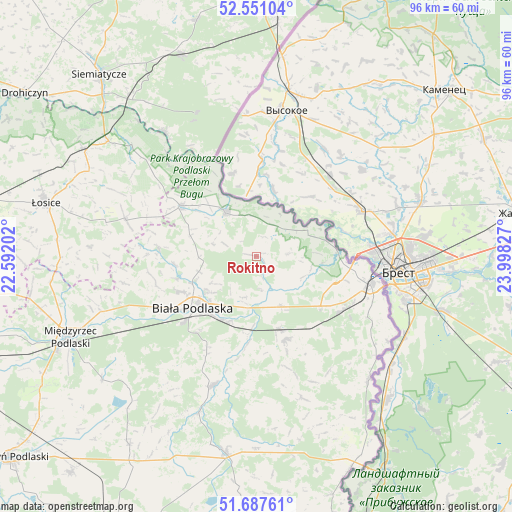 Rokitno on map