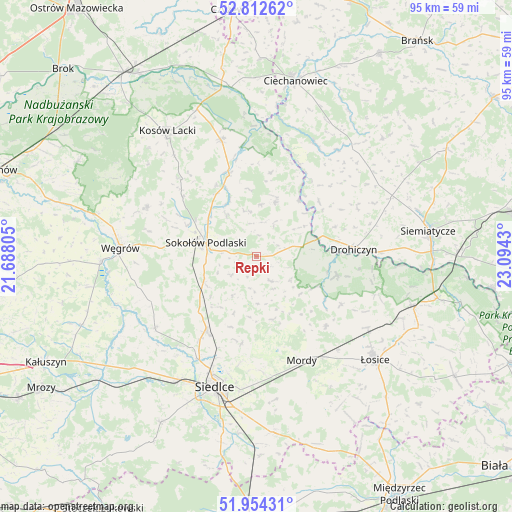 Repki on map