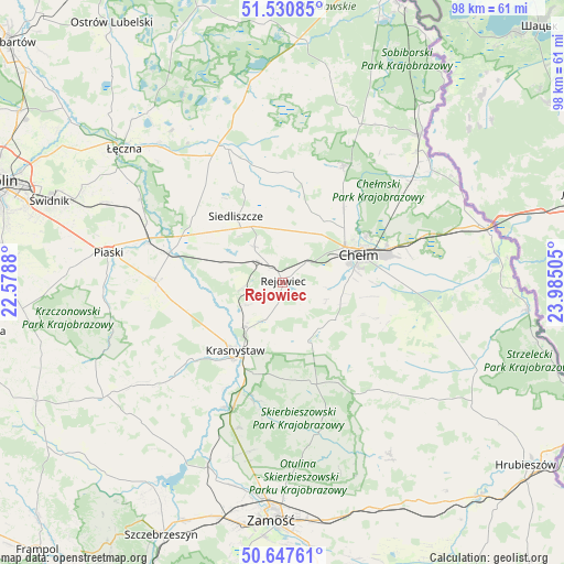 Rejowiec on map