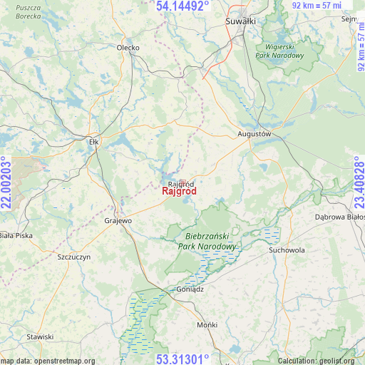 Rajgród on map