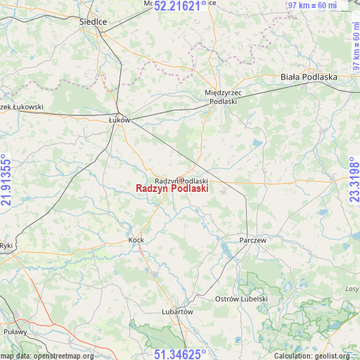 Radzyń Podlaski on map