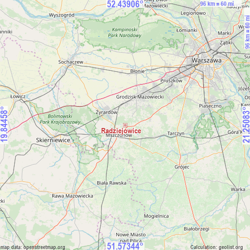 Radziejowice on map